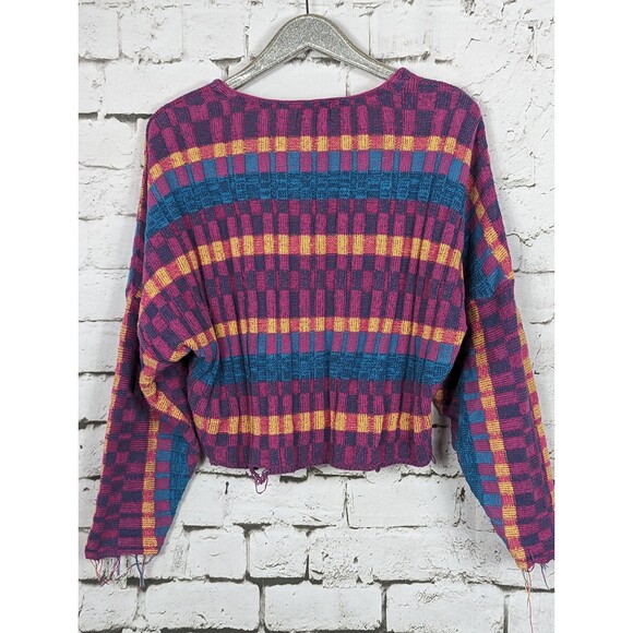 URBAN OUTFITTERS Teagan Distressed Cropped Sweater Festival Beach Size XS - Picture 6 of 8